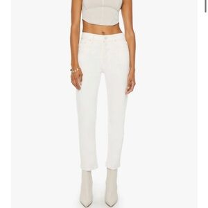 Mother The Tomcat Ankle White Jeans